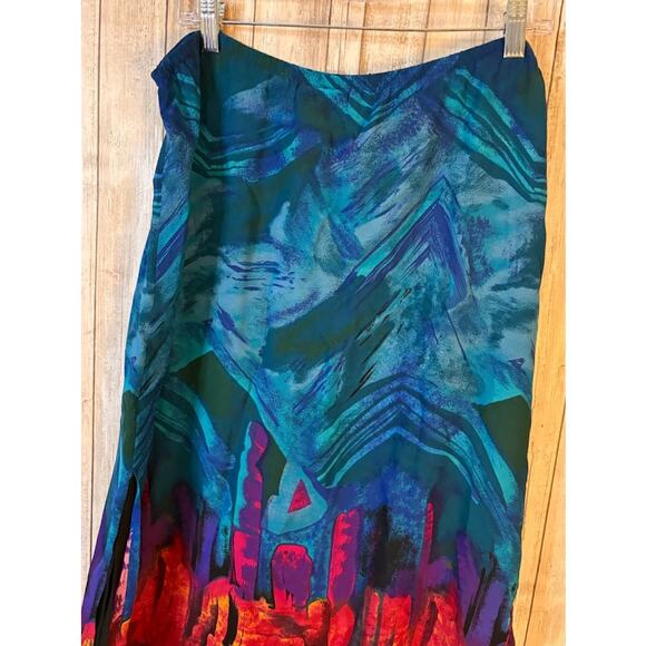 Chico's Blue Abstract Print Maxi Skirt - Size 2 (12) - Picture 7 of 9